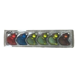 Rubber Duck Christmas Glass Ornament Set 6 Tree Decor Ducky Duckies‎ Vintage Y2K